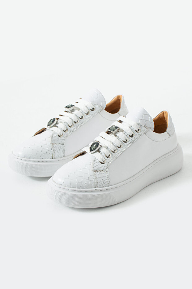 Icon Genuine Leather White Casual Comfortable Women's Sneaker