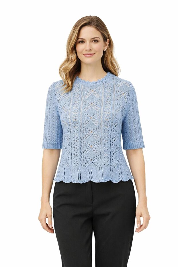 Short Sleeve Openwork Knitwear