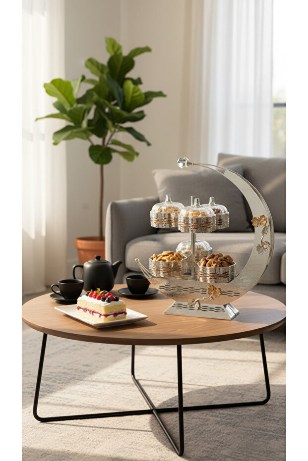 Elegant Dessert and Nut Serving Tray Set - 1
