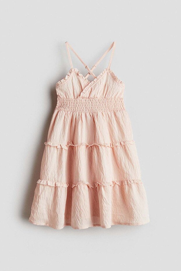 Smocked frill-trimmed dress