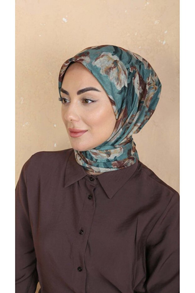 Cotton Soft Scarf Hand-Sewn Spring Flower Pattern