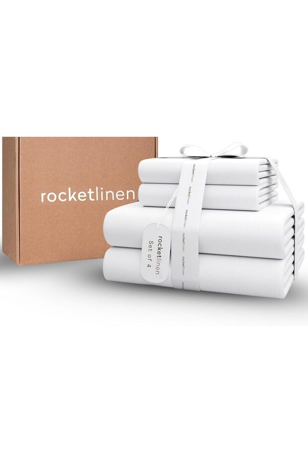 White Hotel Style 4-Pc Double/Full Size Bed Sheet Set