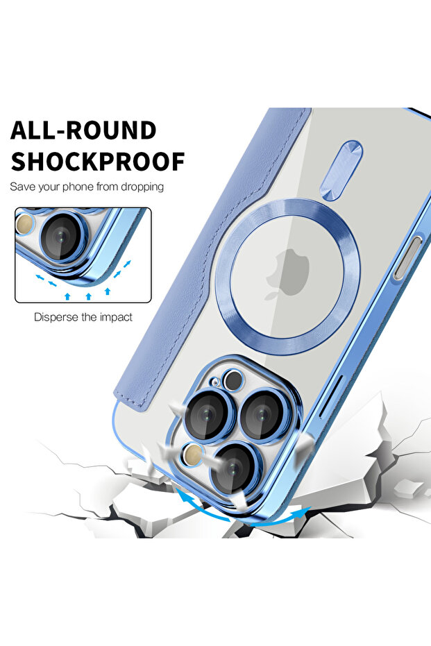Husa pentru iPhone 16 Pro Max, Techsuit, PU, Bleu - 4
