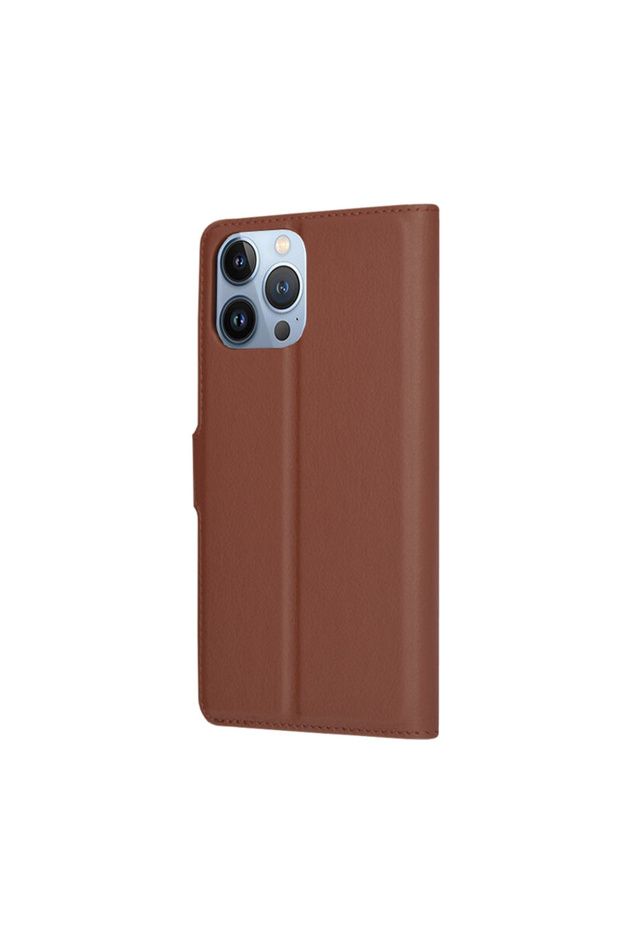 Case for iPhone 13 Pro Max, Leather Folio, shockproof, brown - 5