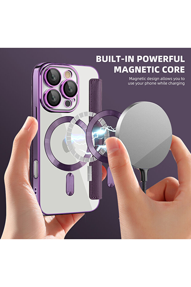 Case for iPhone 16 Pro, Techsuit, PU, Purple - 6