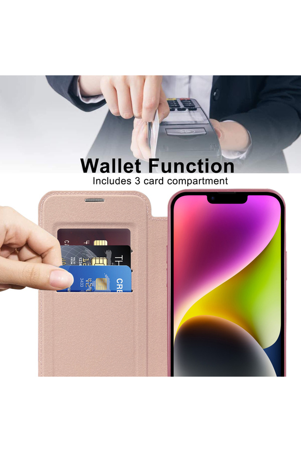 iPhone 14 Case, Techsuit, PU, Pink - 5