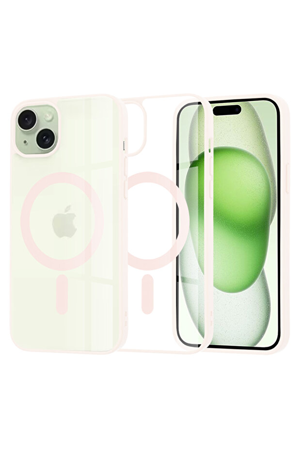 Case for iPhone 15 Plus, MagSafe Pro, shockproof, pink