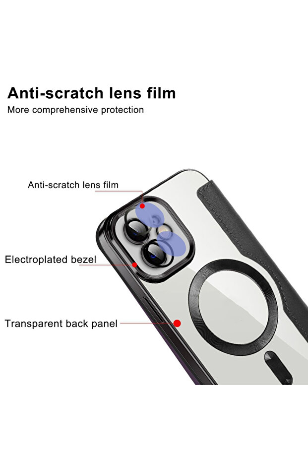 iPhone 12 Case, Techsuit, PU, Blue - 3