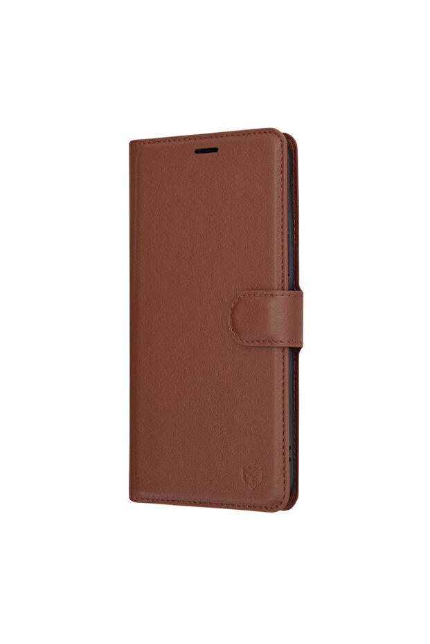 Case for iPhone 13 Pro Max, Leather Folio, shockproof, brown - 4