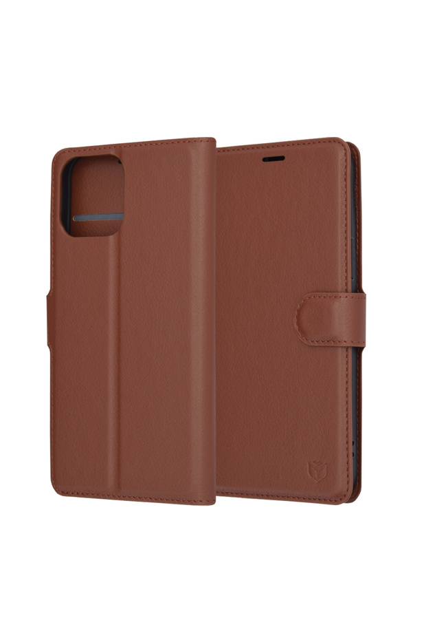 Case for iPhone 13 Pro Max, Leather Folio, shockproof, brown - 6