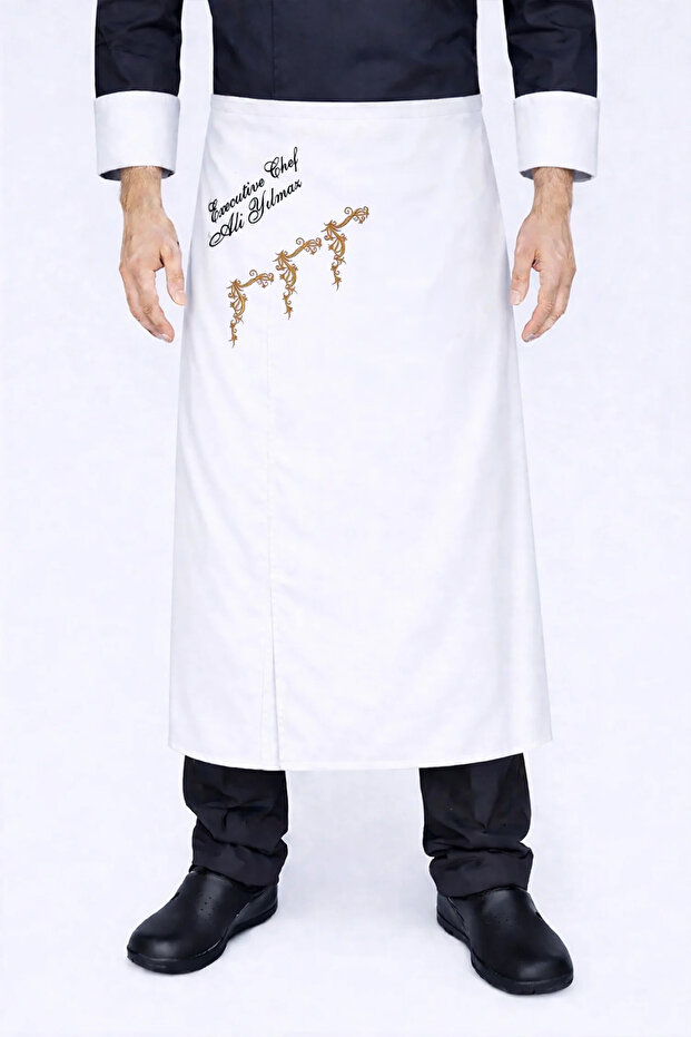 Chef Apron with Name Gift, Waist-Tie Chef Apron, Kitchen Aprons, Cafe Restaurant Apron, Chef