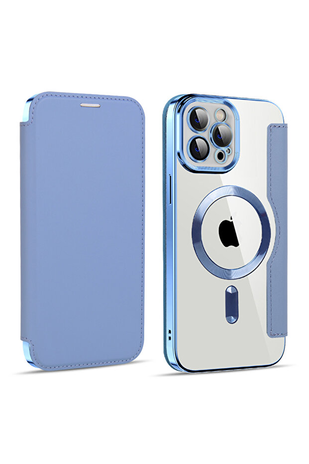 Case for iPhone 11 Pro Max, Techsuit, PU, Blue - 2