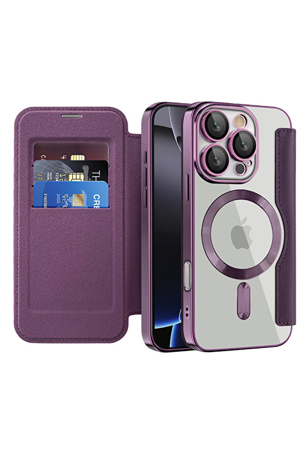 Case for iPhone 16 Pro, Techsuit, PU, Purple - 1