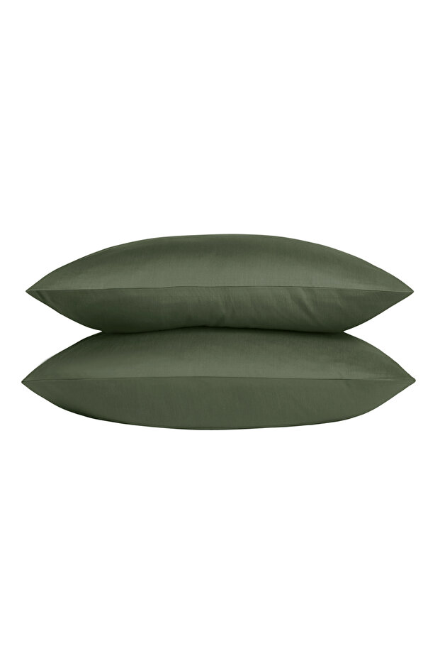 Linestyle 2-Piece Pillowcase 100% Cotton Satin Khaki 50X70 Khaki