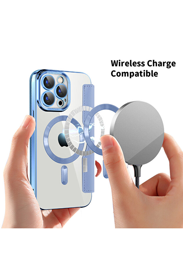 Case for iPhone 15 Pro, Techsuit, PU, ​​Blue - 6