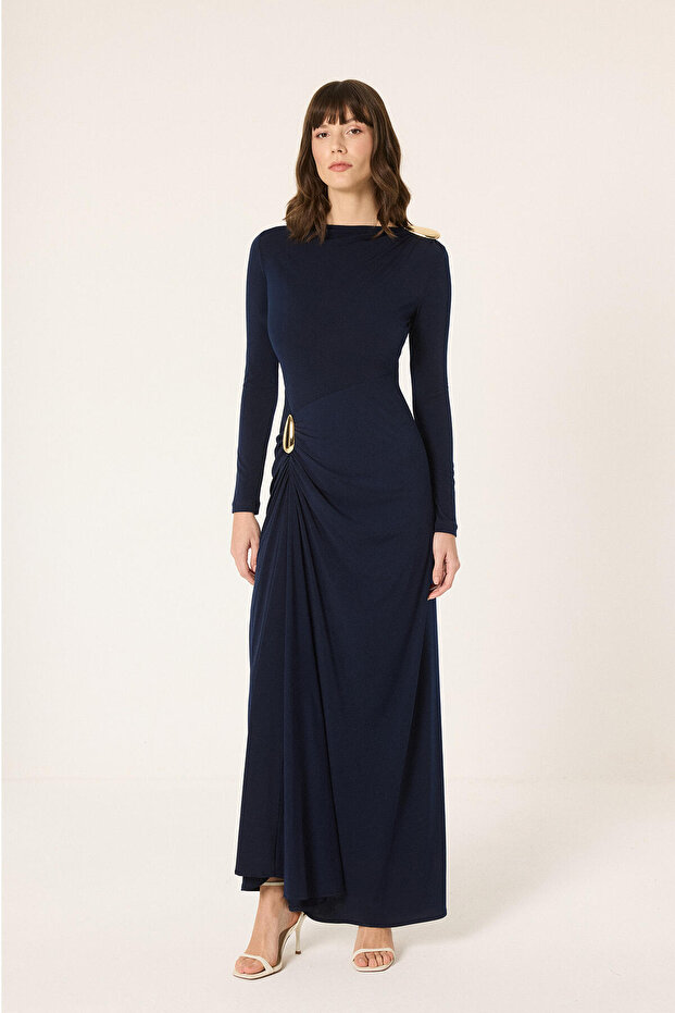 BUCKLED MAXI DRESS