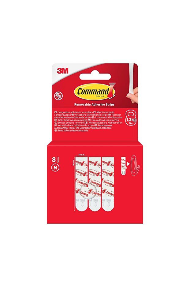Çıkarılabilir yapışkan şeritler 17021-8-EU, orta, 8 şerit