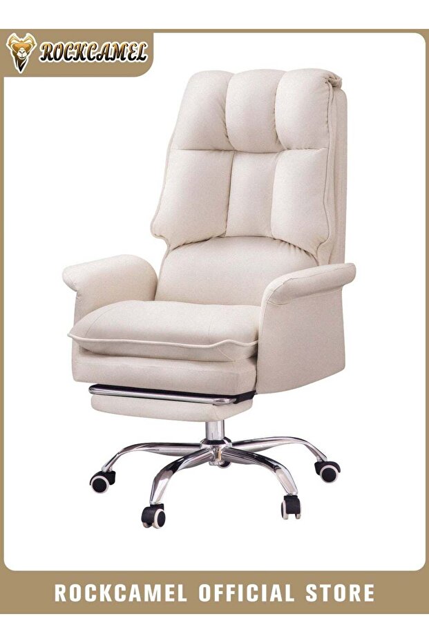 Ergonomic Computer Chair with Foldable Footrest, Large Angle Reclining Chair
