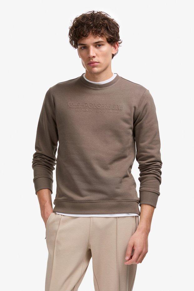 Men's Regular Fit Crew Neck Mink Sweatshirt 50308686-Vr052