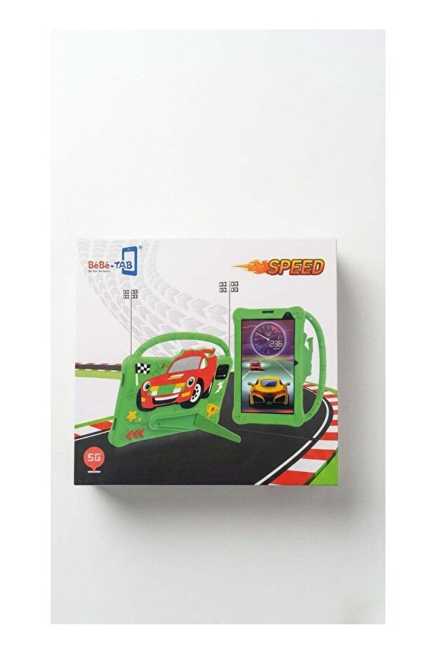 -TAB Speed 5G Kids Educational Tablet - 7-inch Display, Android 14, Shockproof Racing Car Case w