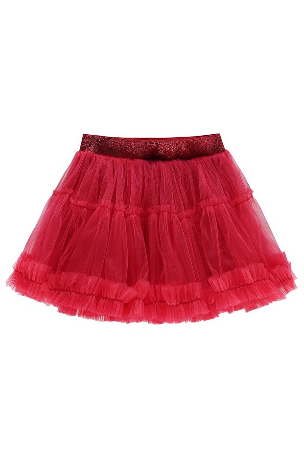 Ruffled Skirt for 4-9 Years Old - Red