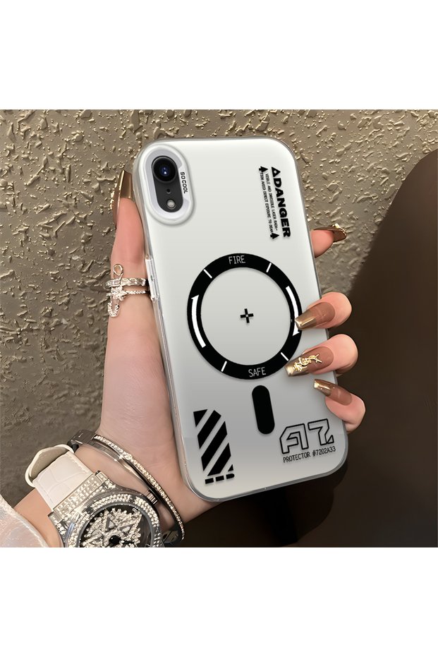 iPhone Xr Compatible Silicone Edge Hard Back Anti-Fall Phone Case Creative Patterned
