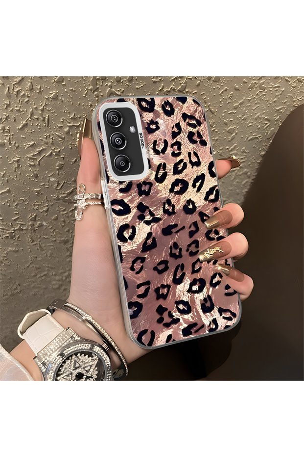 Samsung Galaxy M34 Compatible Leopard Print Shock Resistant Protective Phone Case