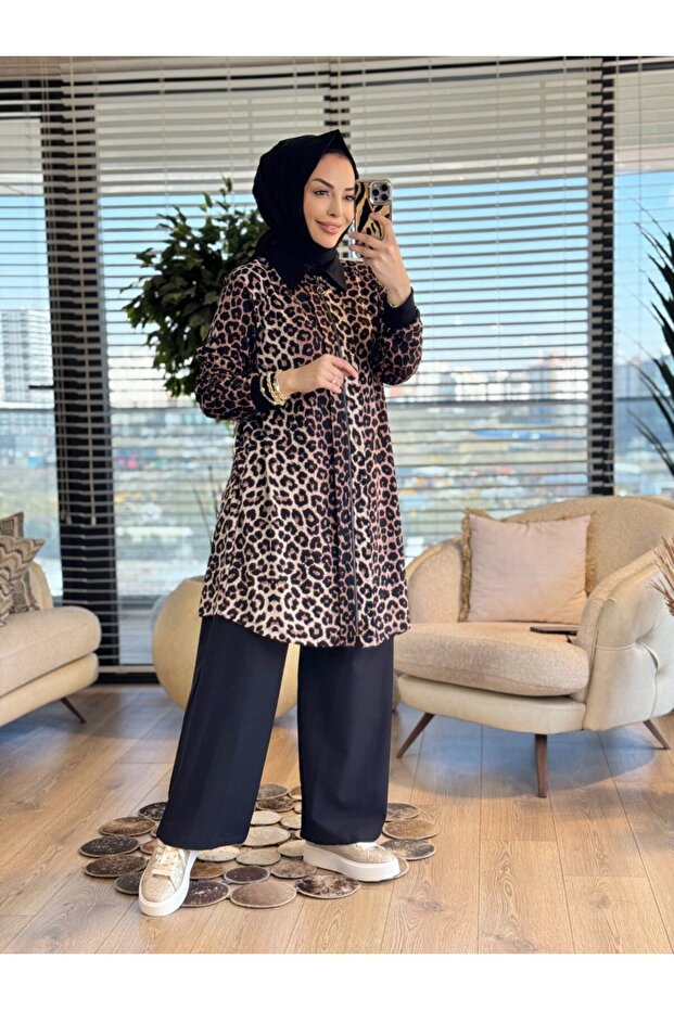 حقيبة بسحاب بنمط جلد الفهد - 2