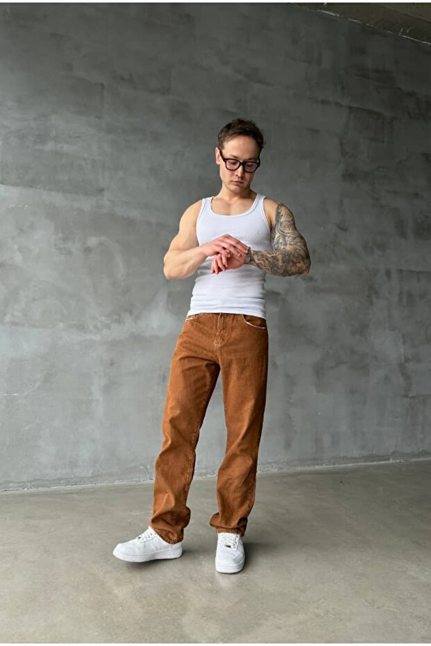 Baggy Coffee-Colored Pants - 5