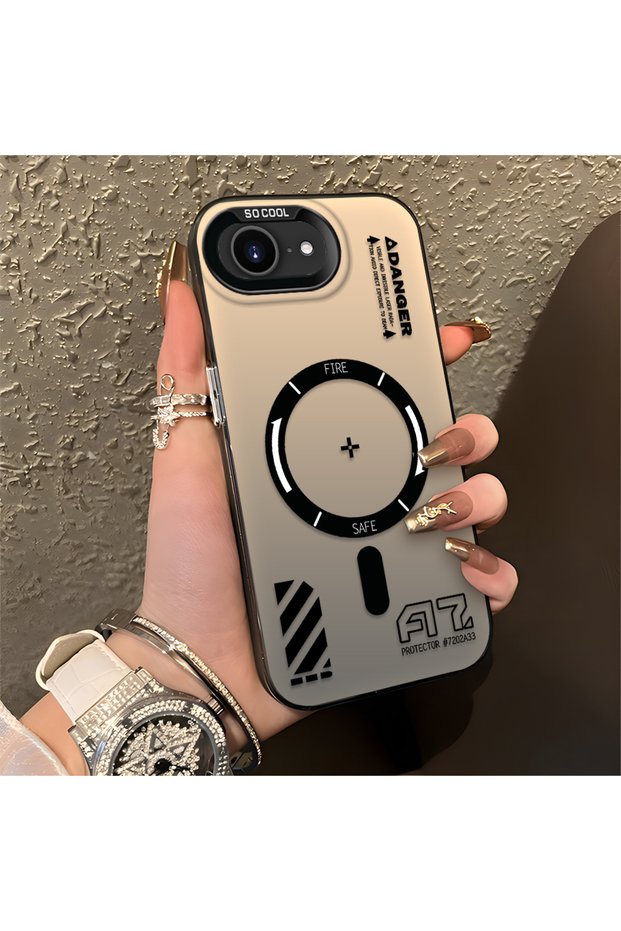 iPhone 16E Compatible Silicone Edge Hard Back Anti-Fall Phone Case with Creative Pattern
