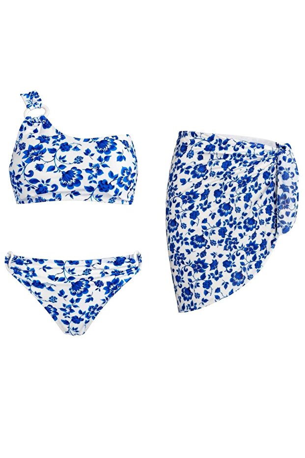One Shoulder Ring Bikini Set - 2