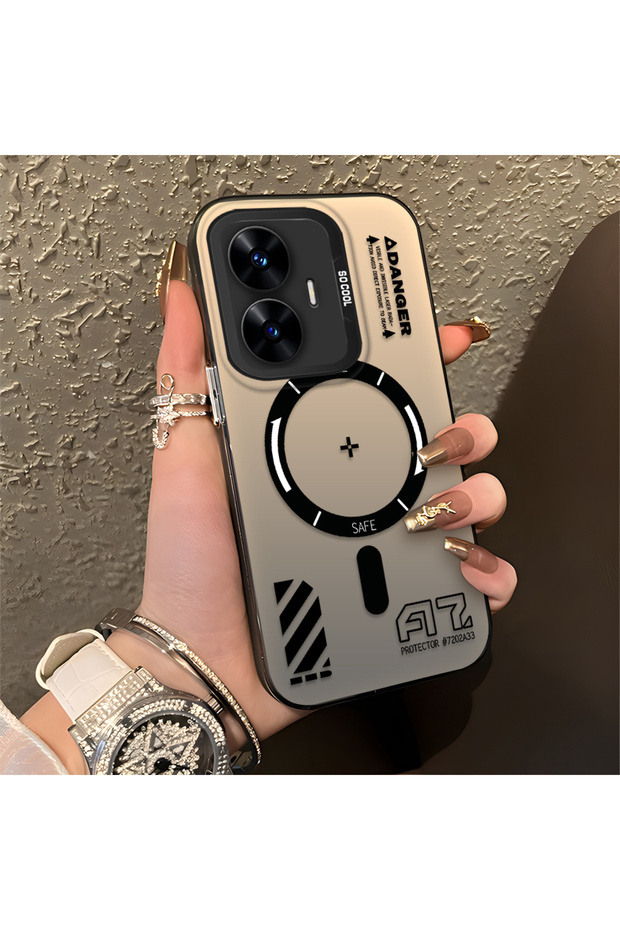 Realme C55 Compatible Silicone Edge Hard Back Anti-Fall Phone Case Creative Patterned