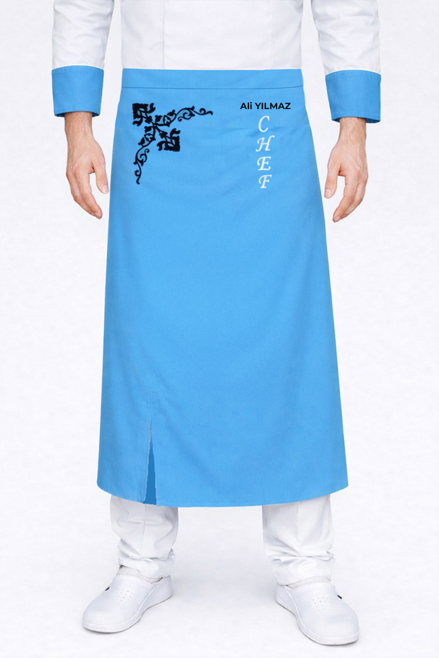 Chef Apron with Name Gift, Waist-Tie Chef Apron, Kitchen Aprons, Cafe Restaurant Apron, Chef