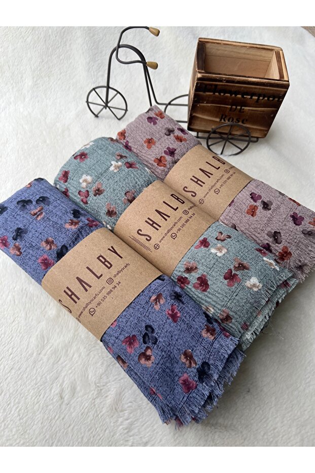 Hijab Patterned Wrinkled Shawl (Set of 3)