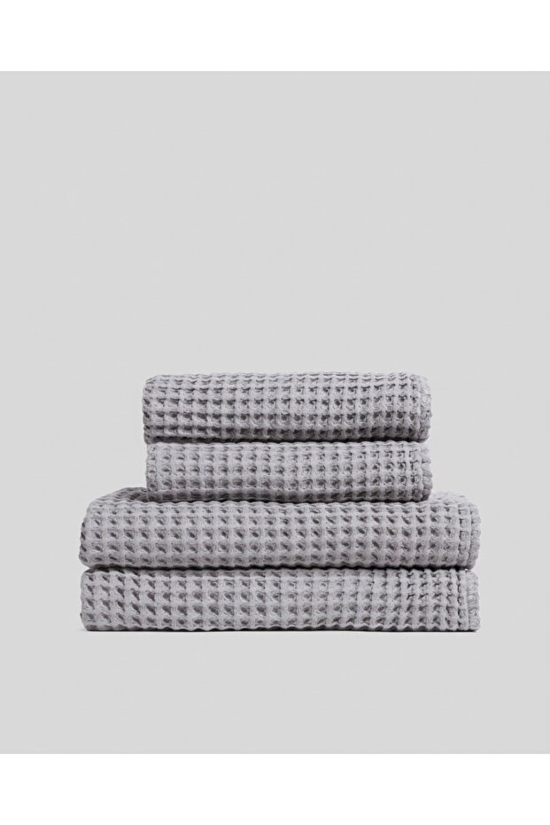 Premium Waffle 4-Piece Bath Towel Set 100% Cotton, Ultra Soft, Absorbent, Quick Drying, Bohemian, Minimalist