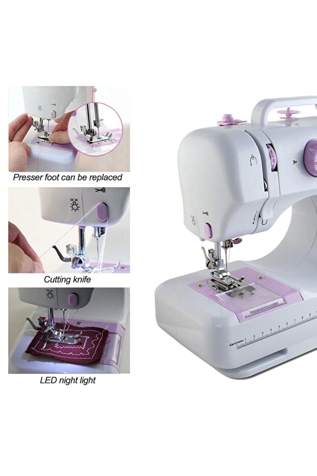 Sewing Machine, Multi-Function Electric Handheld Embroidery Overlock Quick Household Sewing Tool - 2