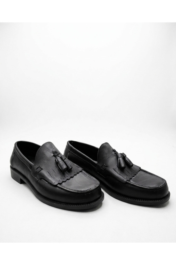 Genuine Leather Tasseled Men's Casual Classic Corcik Loafer Shoes