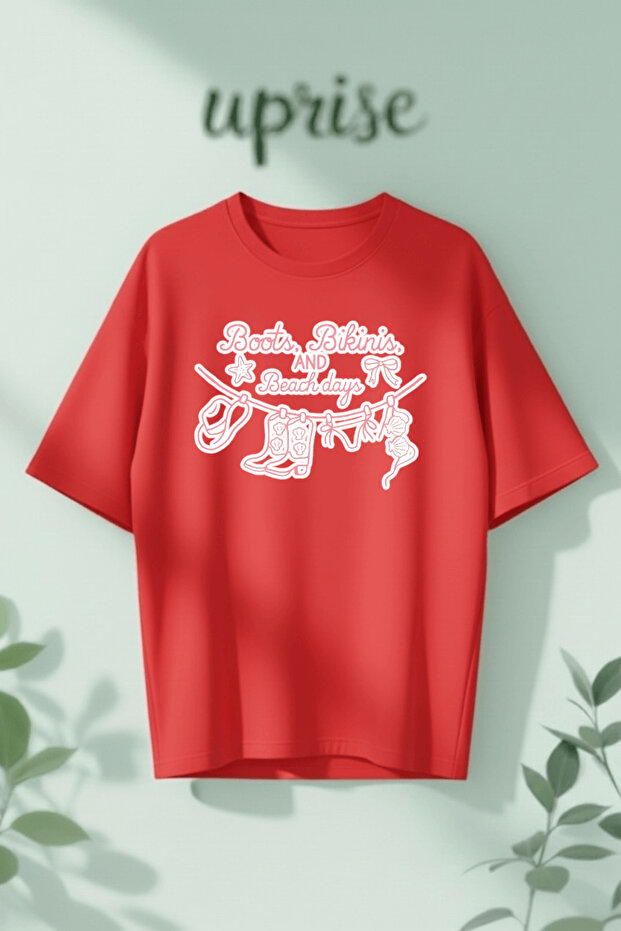 Beach Days Printed Cotton Oversize T-Shirt