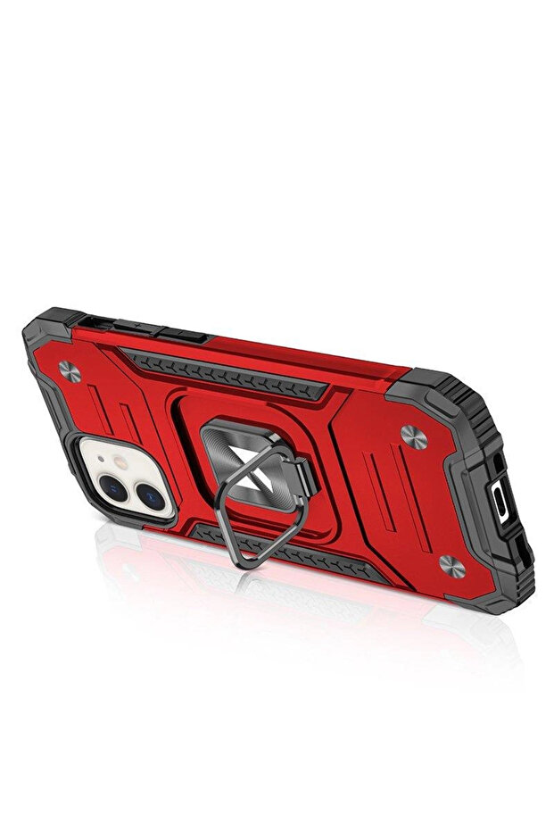 Ring Armor Hülle für iPhone 14 Plus gepanzerte Hülle magnetischer Haltering rot - 4