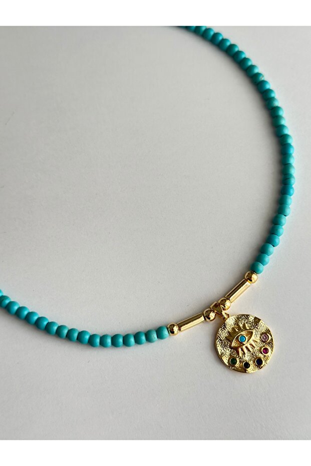 Turquoise Bead Necklace Summer Necklace Trend Necklace
