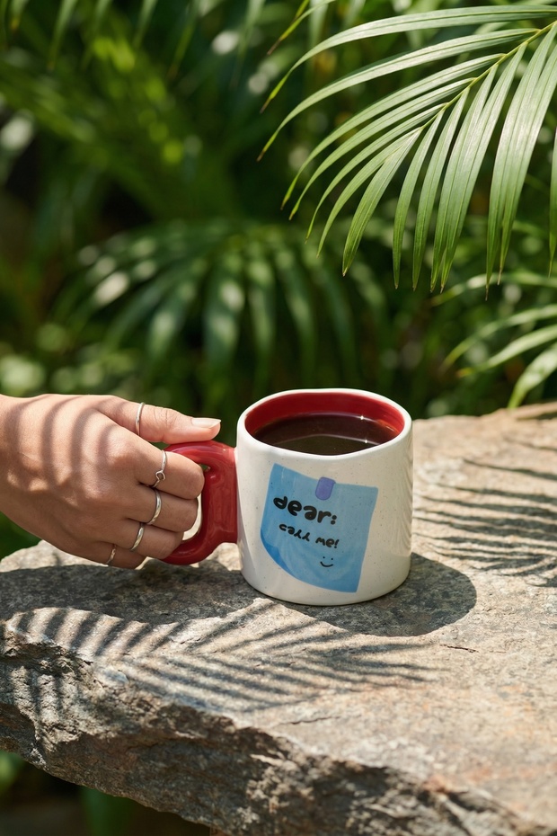 Notes Porcelain Mug Red - 485 ml - 2