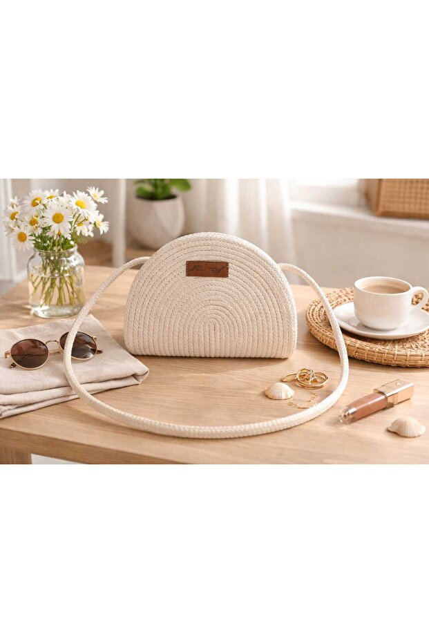 Sakura Model Shoulder Bag Stylish Use Made from Cord Rope Handmade
