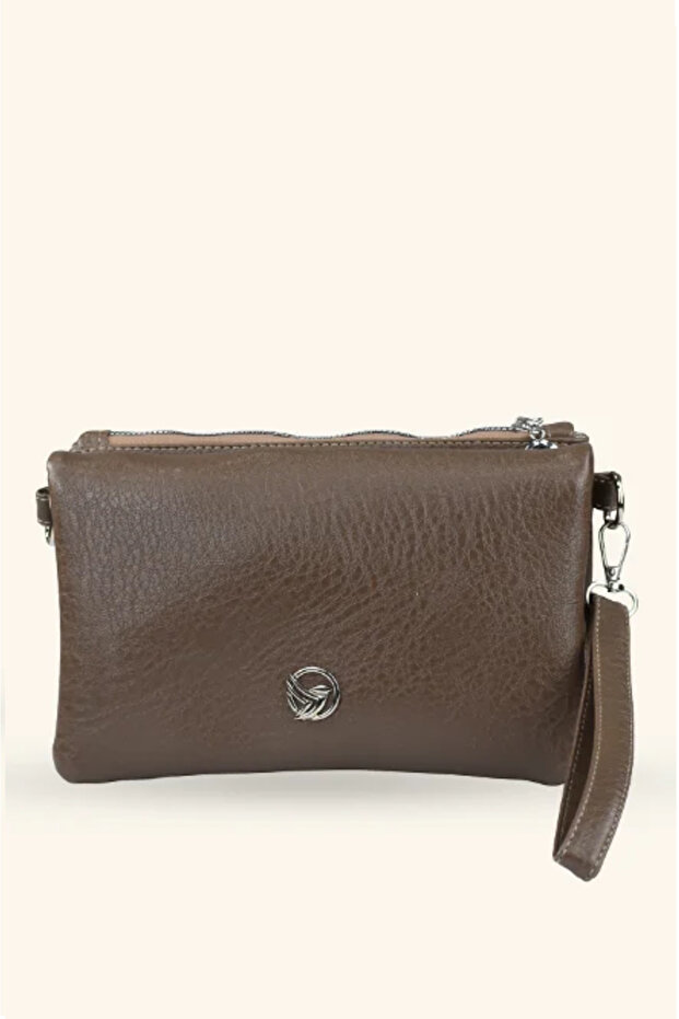 Multi-Compartment Hand and Shoulder Bag - Mink