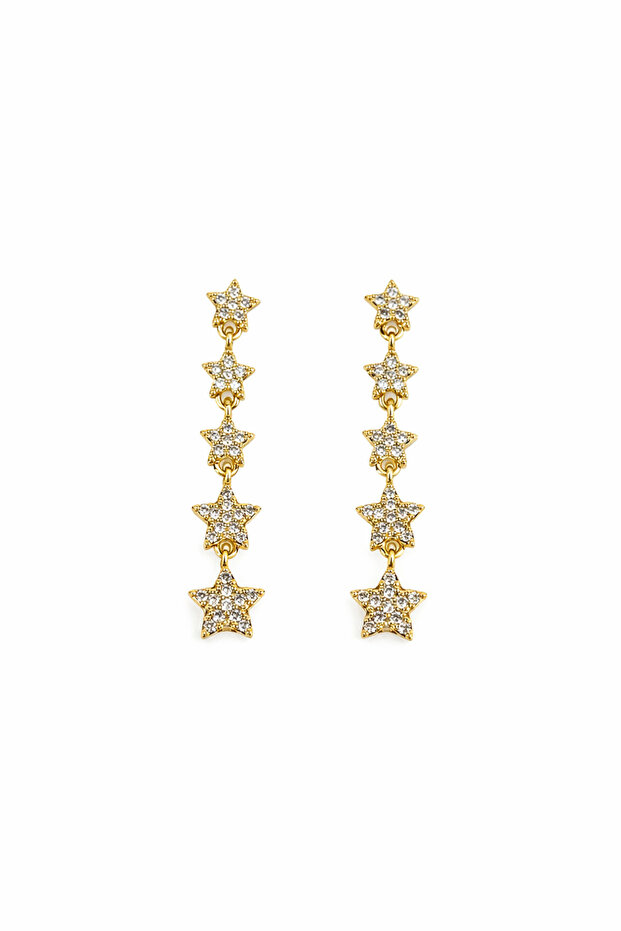 Star Row Zircon Stone Earrings
