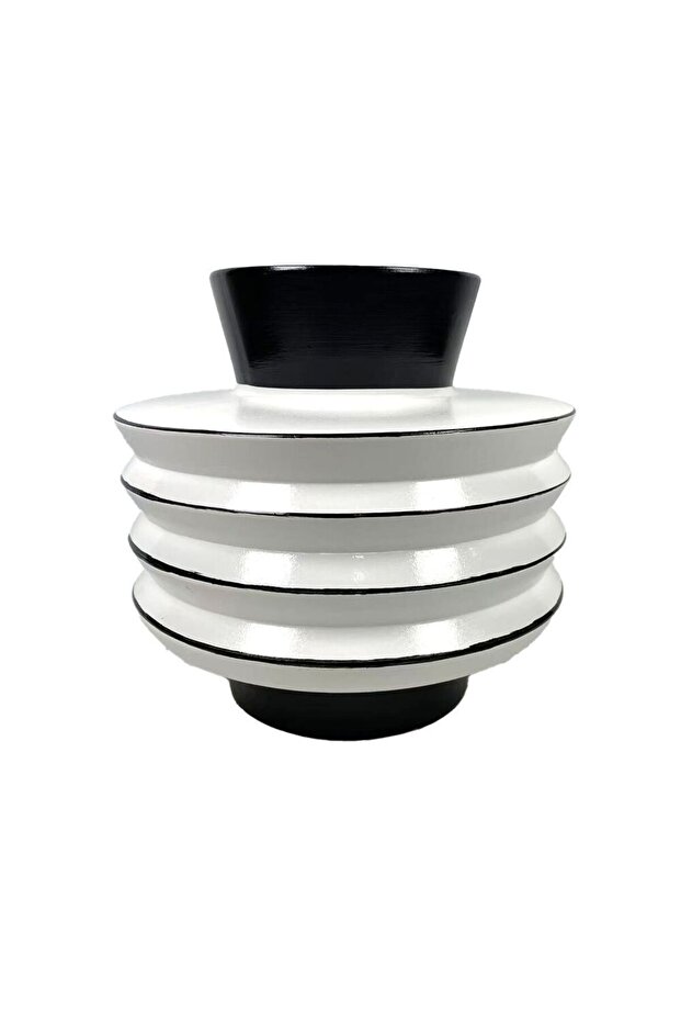 Mirabella Ceramic Vase 30X30X30 cm -Black/White