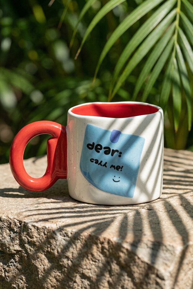 Notes Porcelain Mug Red - 485 ml - 1