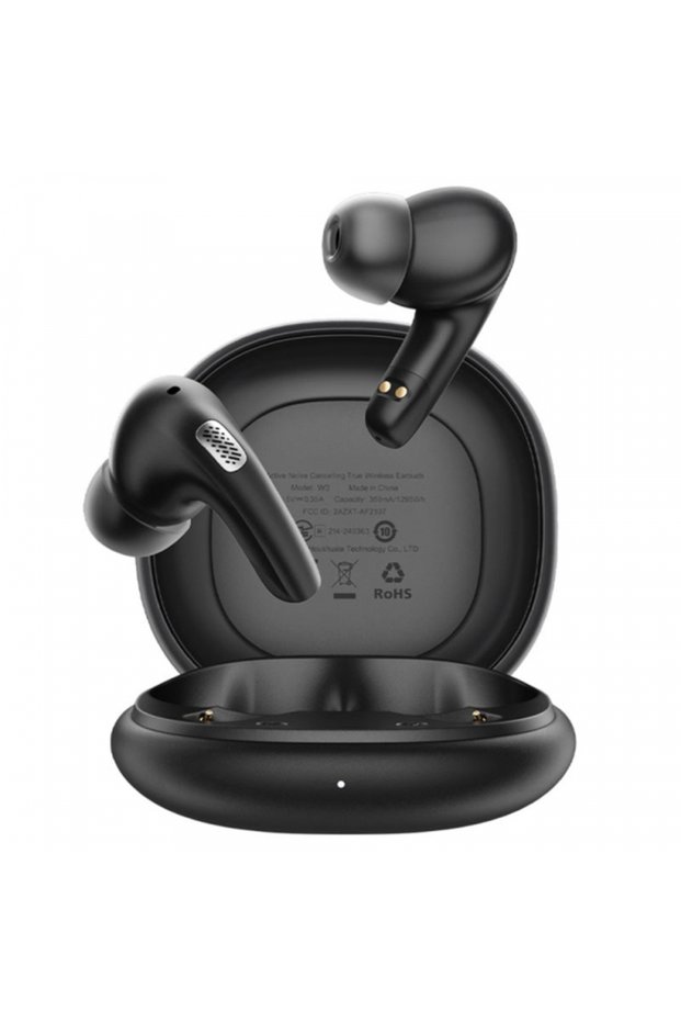 Handsfree Bluetooth W3, TWS, ANC, Μαύρο