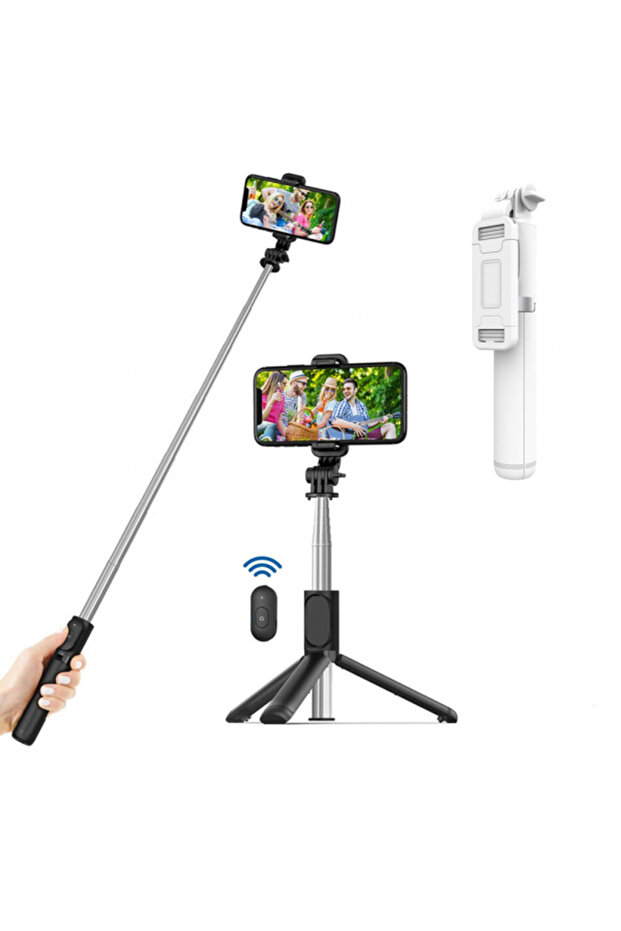 Selfie Stick Bluetooth Q01, Universal, Alb