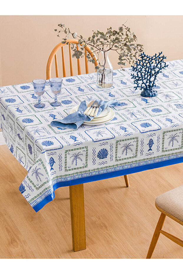 Fish Patterned Tablecloth 140X180 cm