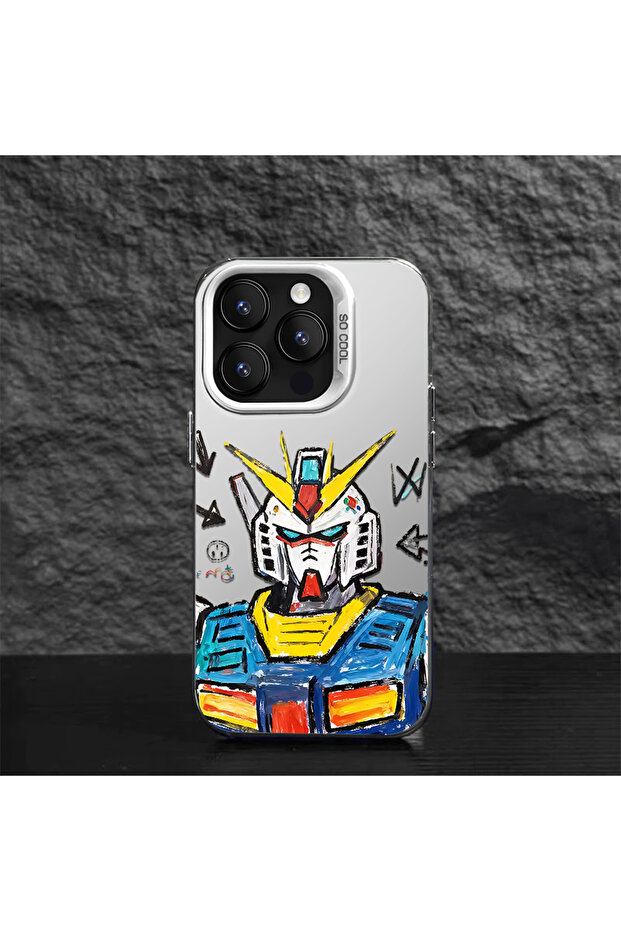 iPhone 16 Compatible Stylish Male-Type Robot Pattern Protective Case - 3